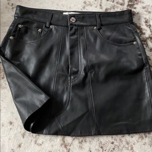 Zara leather tip skirt